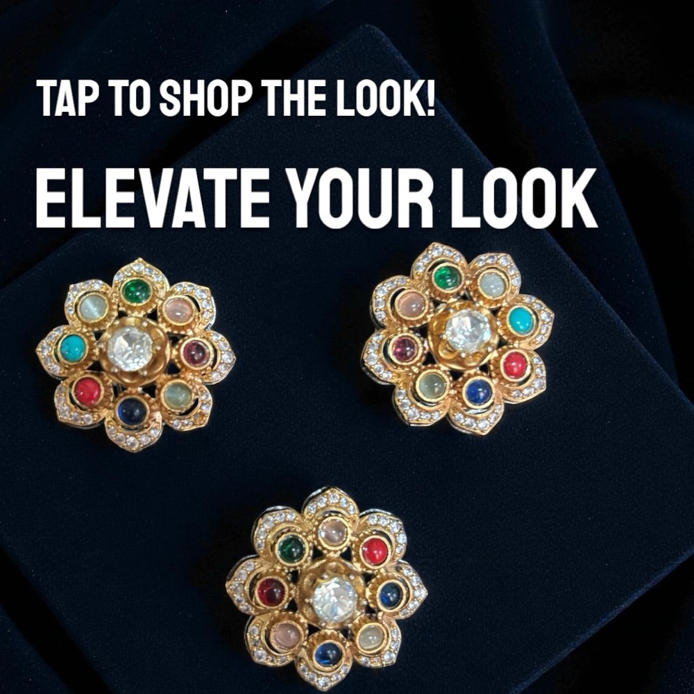 Elegant Gold Multi-Color Gemstone Earrings